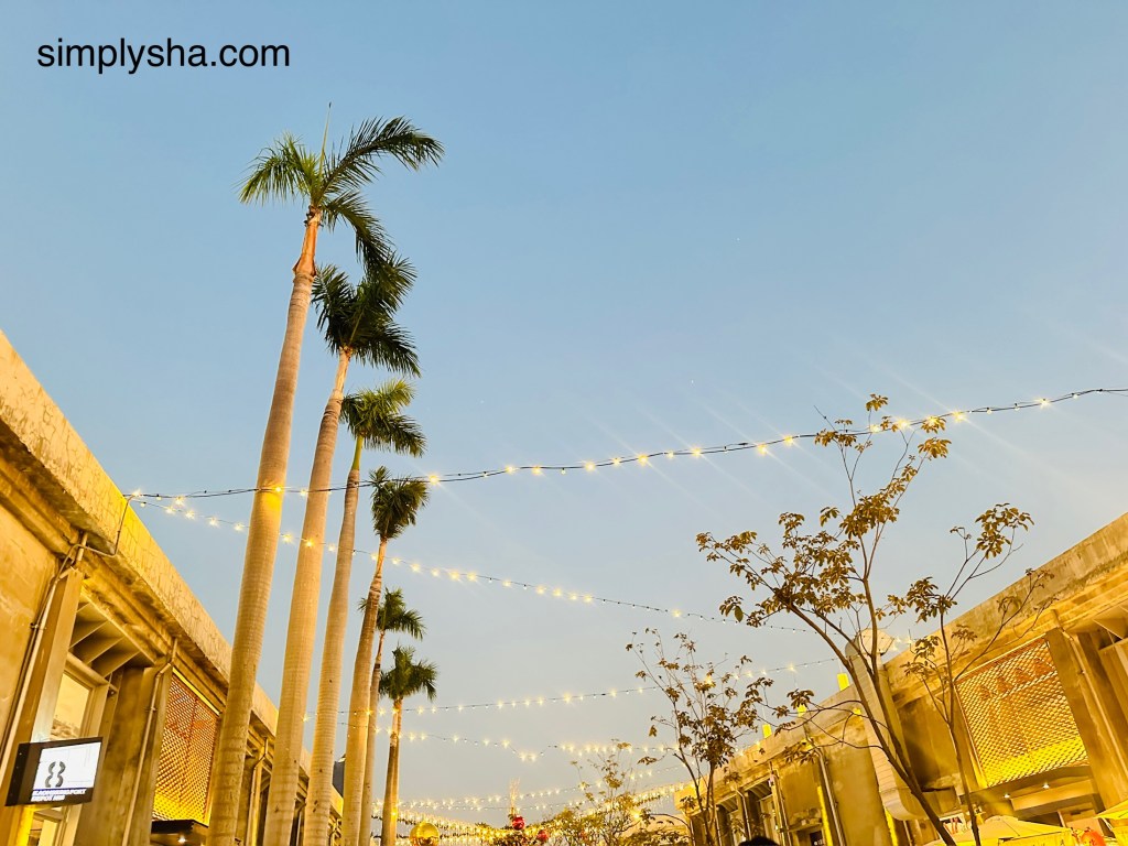Trees with night lights