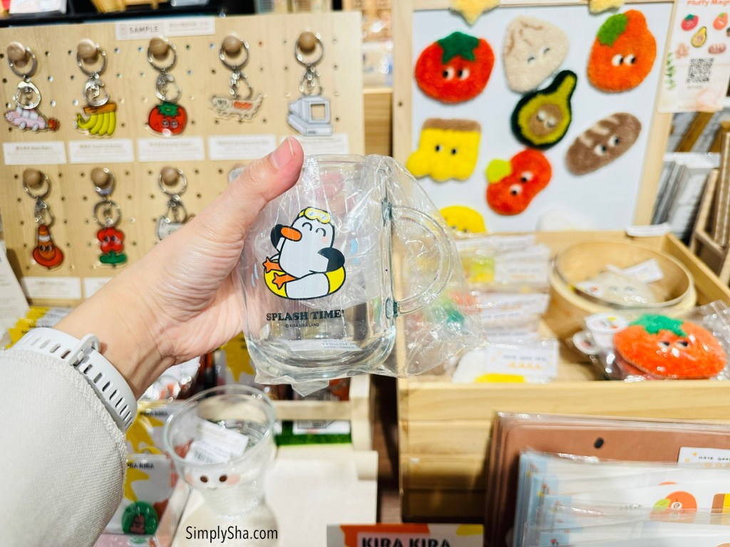 Cute character mugs and keychains sold inside the Red House in Ximending.