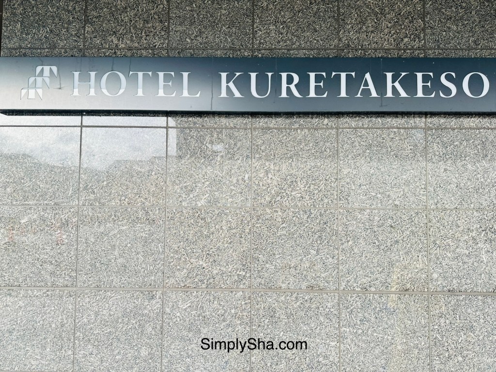 Hotel Kuretakeso Takayama Ekimae sign outside the hotel in Takayama