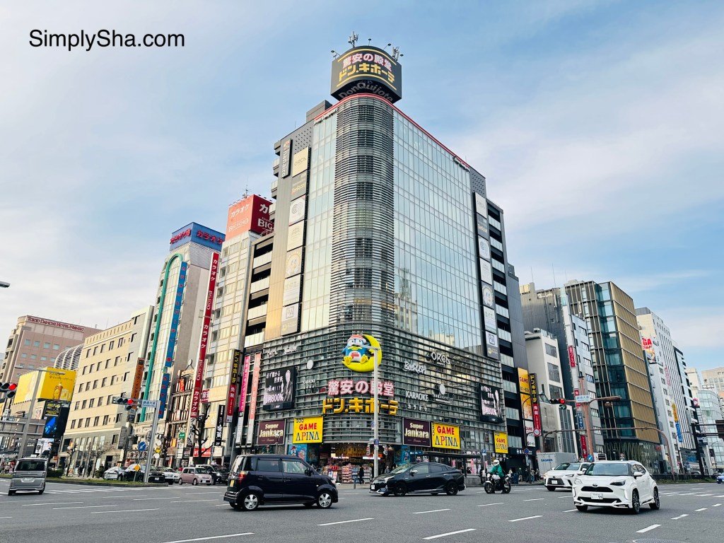 Sakae shopping area with buildings and stores in Nagoya