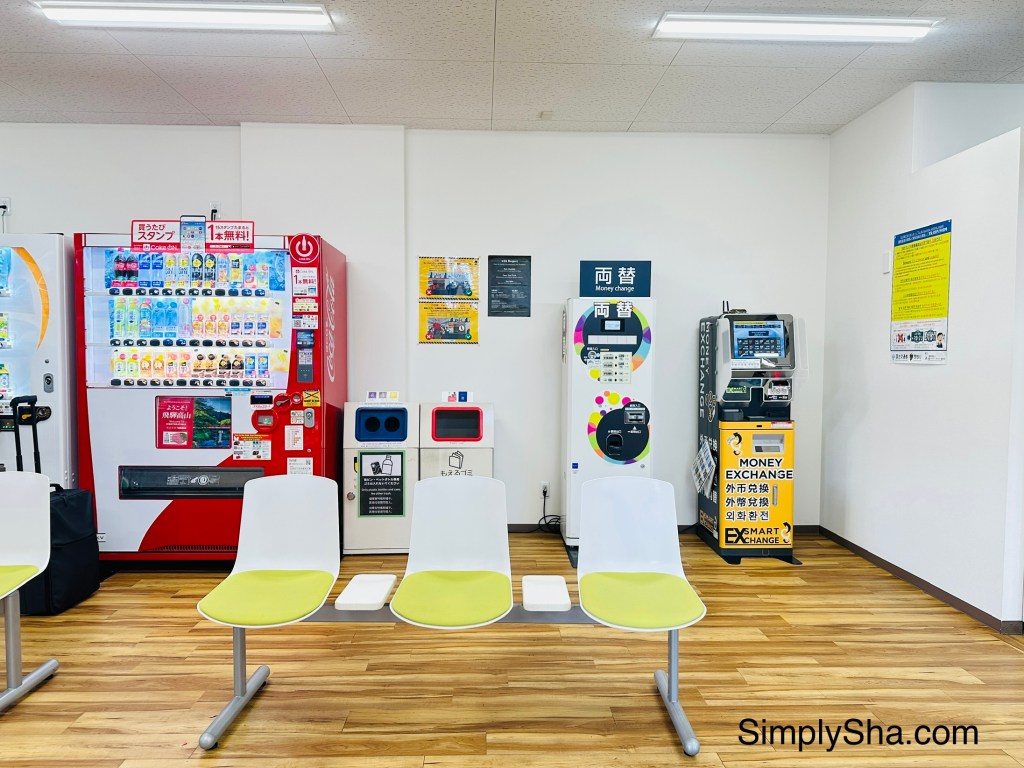 waiting area inside Nohi Bus Center in Takayama for buses to Shirakawa-go
