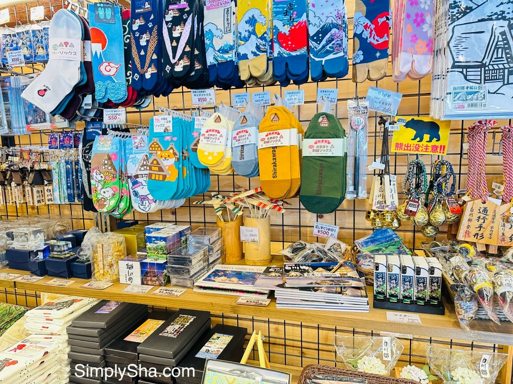 souvenir shop in Shirakawa-go selling local goods and accessories