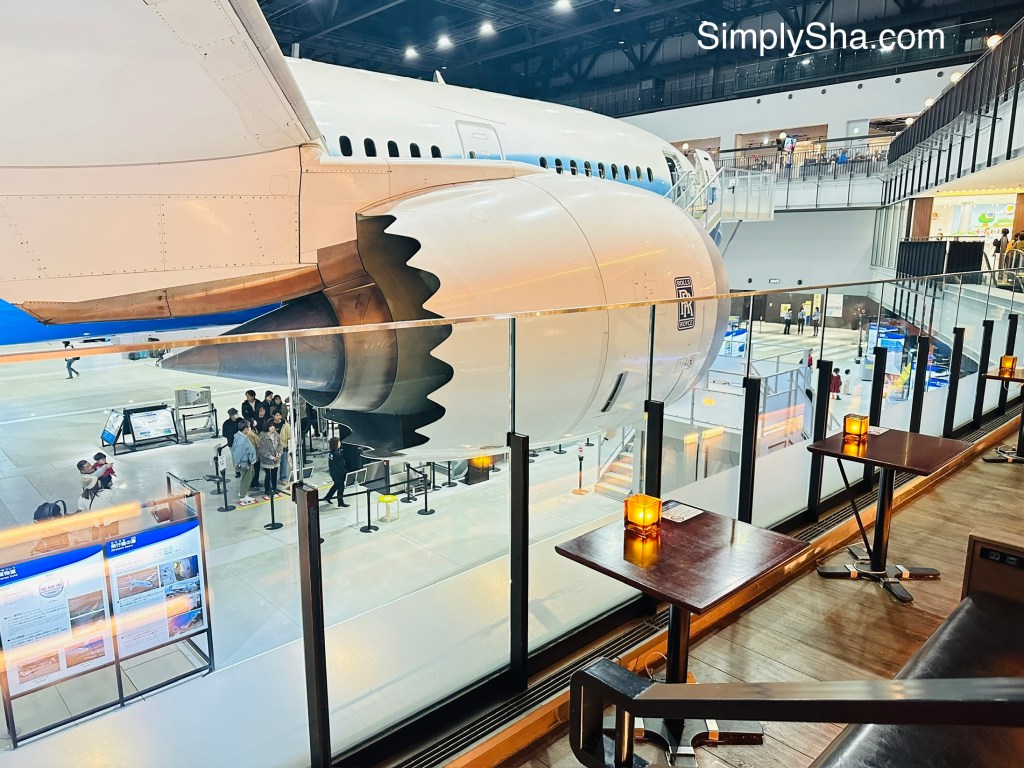 Boeing 787 aircraft displayed inside Flight of Dreams in Nagoya, Japan