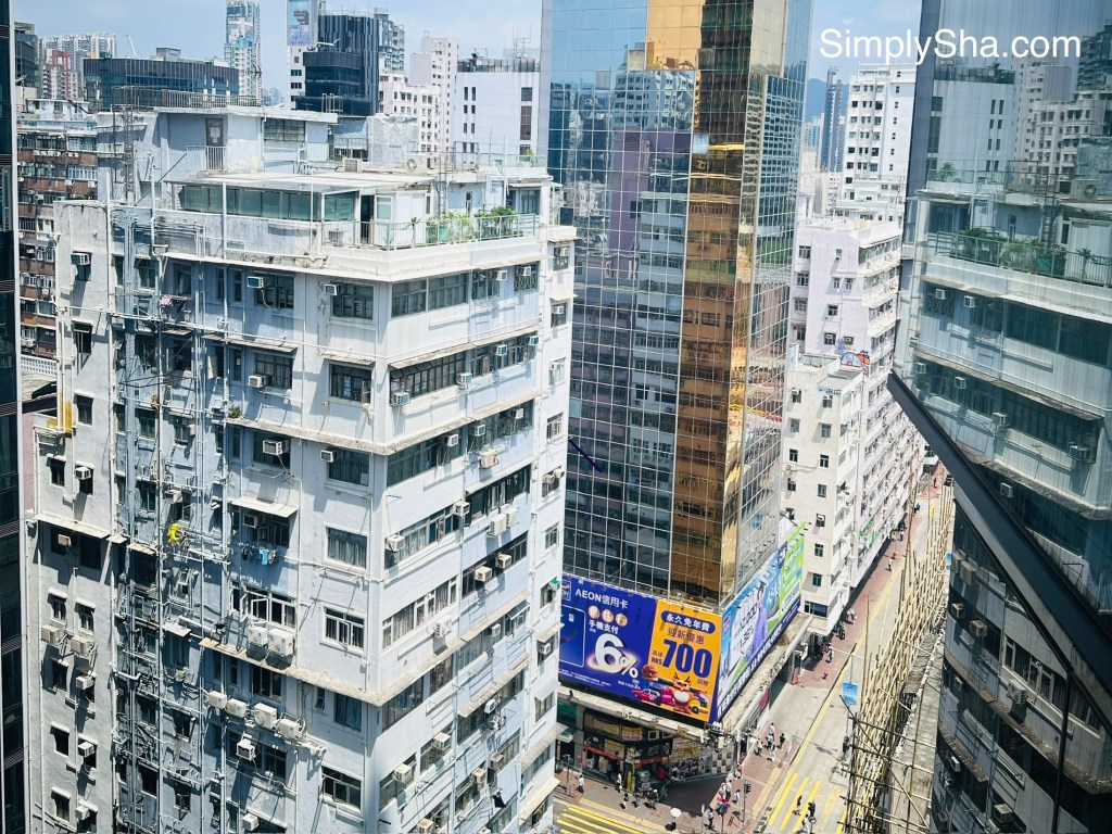 City view from a guest room at The Beacon in Mong Kok, Hong Kong